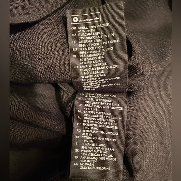 & Other Stories Linen Blend Criss Cross Strap Midi Black Dress - Picture 10 of 10